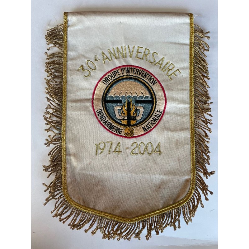 GENDARMERIE PARACHUTISTE FANION 30 EME ANNIVERSAIRE GIGN 27 X 20 CM *