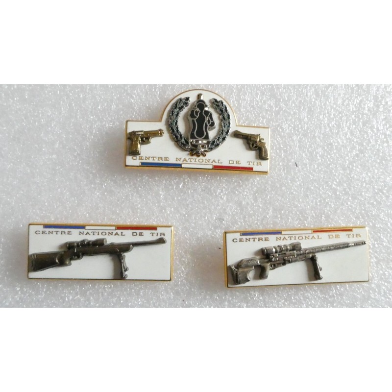 POLICE LOT DE 3 PINS DU CENTRE NATIONAL DE TIR