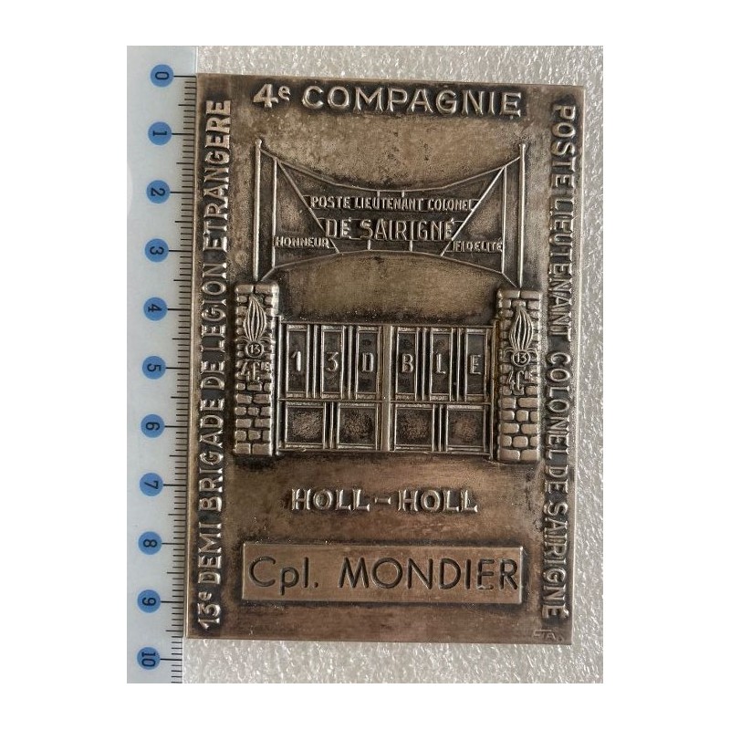 LEGION ETRANGERE MEDAILLE DE TABLE 13 EME DBLE 4 EME CIE ATTRIBUE *