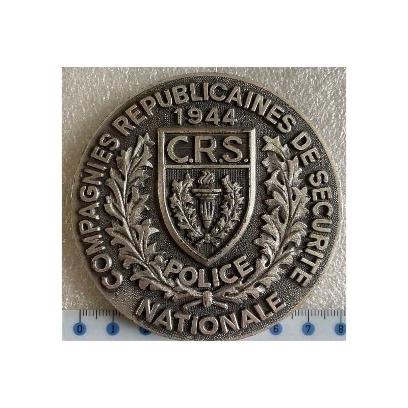 POLICE CRS COMPAGNIE REPUBLICAINE SECURITE MEDAILLE DE TABLE 1944