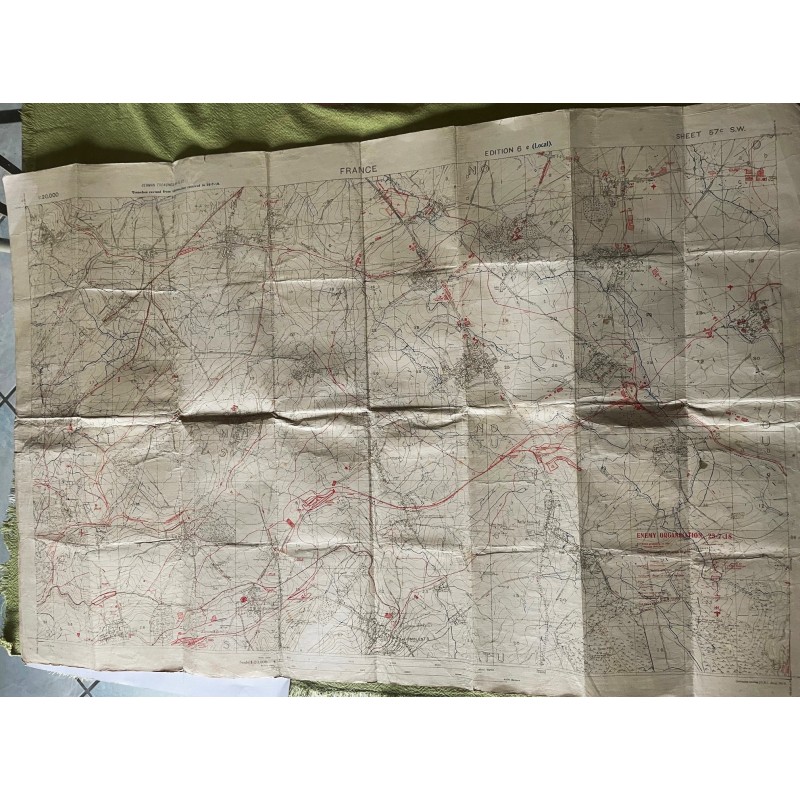 CARTE ANGLAISE OU US POSITION FRANCAISE EN 1918 *