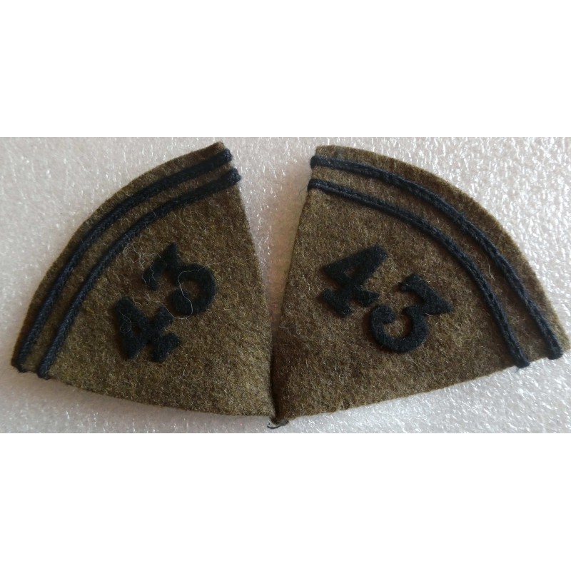 INFANTERIE PATTES DE COL DU 43 EME RI 40 *