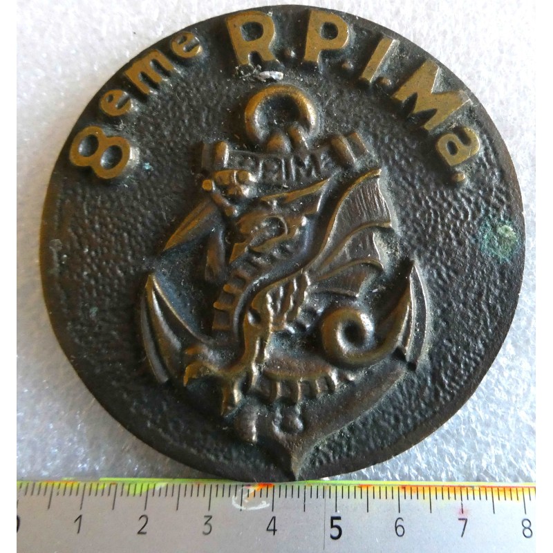 PARACHUTISTE MEDAILLE TABLE DU 8 EME RPIMA BRONZE 78 MM *