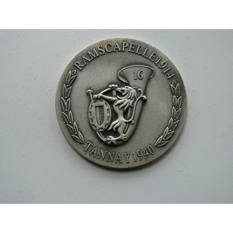 CHASSEURS MEDAILLE DE TABLE 16 EME BCA RAMSCAPELLE 1914 TANNAY 1940*