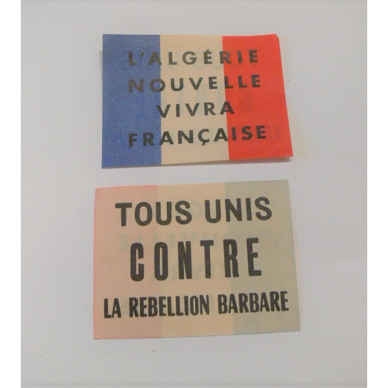 TRACTS (2) RECTO VERSO EPOQUE GUERRE D ALGERIE