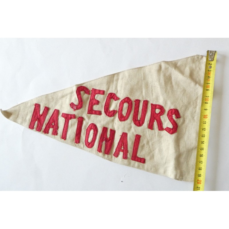 POLITIQUE FANION  FABRICATION LOCALE SECOURS NATIONAL 34 X20 CM*