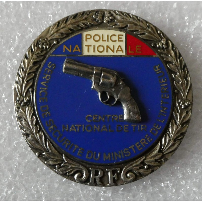 POLICE CENTRE NATIONAL TIR SSMI REVOLVER ARGENTE MANQUE PICOTS *