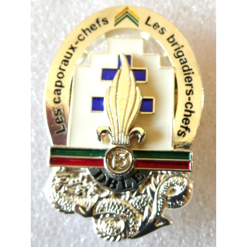 LEGION ETRANGERE 13 EME DBLE CAPORAUX ET BRIGADIERS CHEFS TRANSLUCIDE PLAQUE ARGENT AVEC MATRICULE*