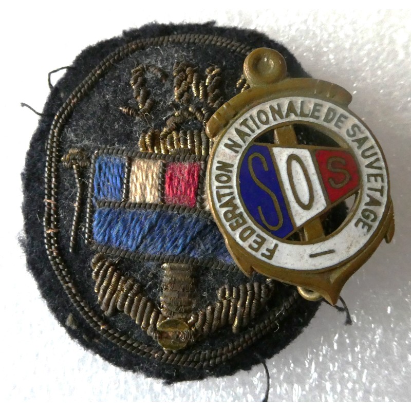 MARINE FEDERATION NATIONALE DES SAUVETEURS INSIGNE DE CASQUETTE ET BOUTONNIERE*