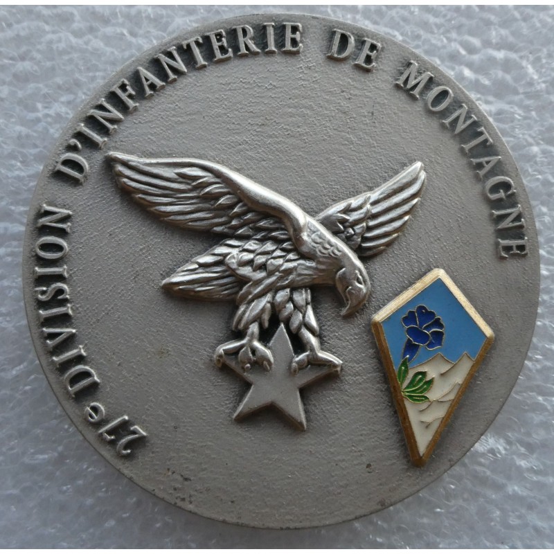 CHASSEURS ALPINS MEDAILLE DE TABLE DE LA 27 EME DIVISION D INFANTERIE DE MONTAGNE "