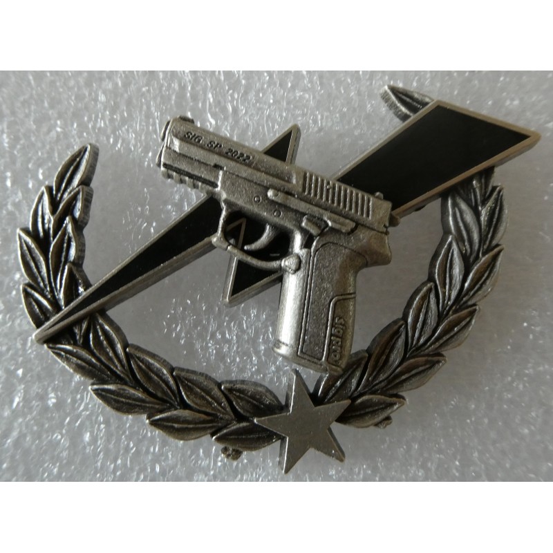 POLICE NATIONALE BREVET TIR AU PISTOLET ETOILE ARGENT *